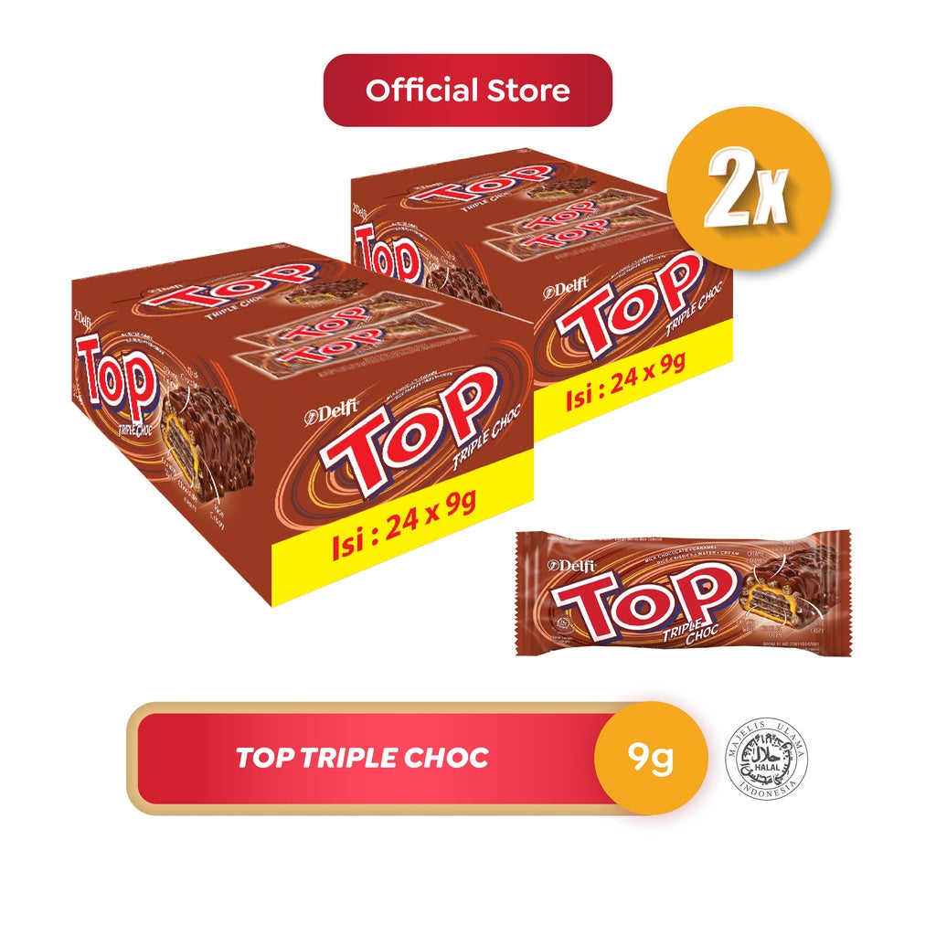 Delfi Top Triple Chocolate 9 g Box - 2 x 24 Pcs