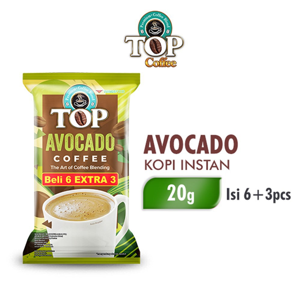 Top Coffee Kopi Instan Avocado 22 gr isi 6 + 3 pcs