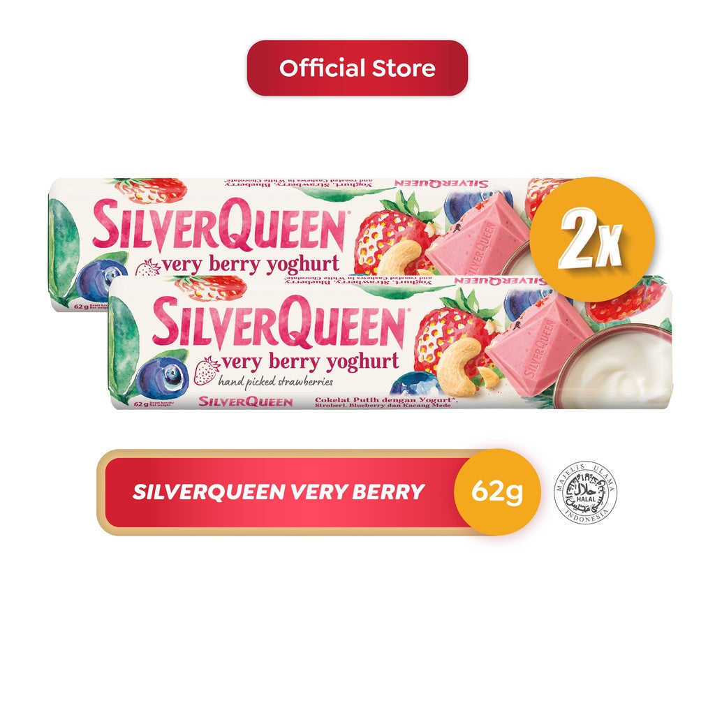 Silverqueen Cokelat Very Bery Yoghurt 2 x 62 gr