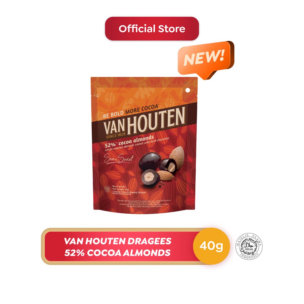 Van Houten Dragees 52% Cocoa Almonds Dragees 40 g