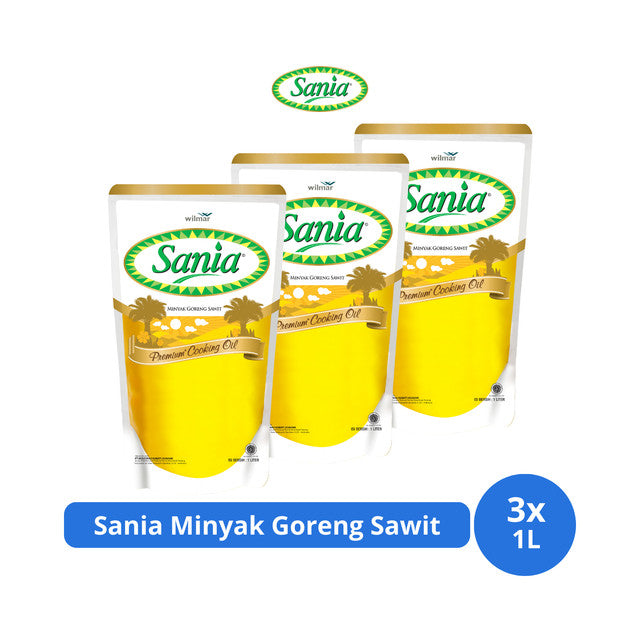 Sania Minyak Goreng Sawit Premium Cooking Oil Pouch 1L x 3 pcs