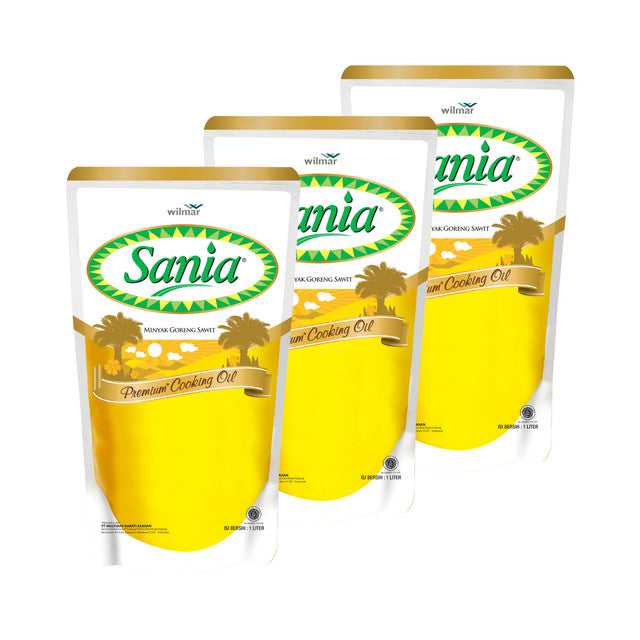 Sania Minyak Goreng Sawit Premium Cooking Oil Pouch 1L x 3 pcs