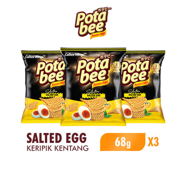 Potabee Keripik Kentang Salted Egg 68 gr x 3
