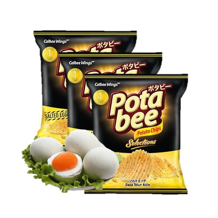 Potabee Keripik Kentang Salted Egg 68 gr x 3