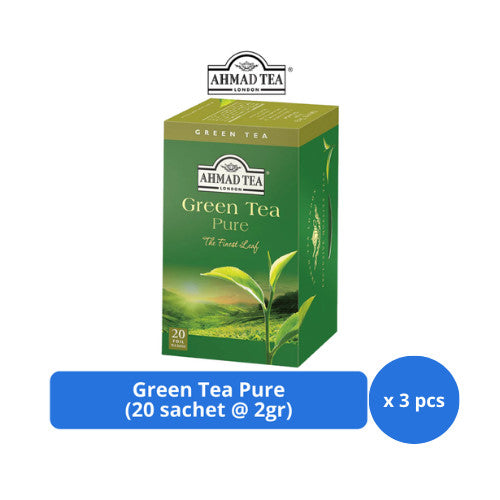 Ahmad Tea Green Tea Pure 20s @ 2gr x 3 pcs