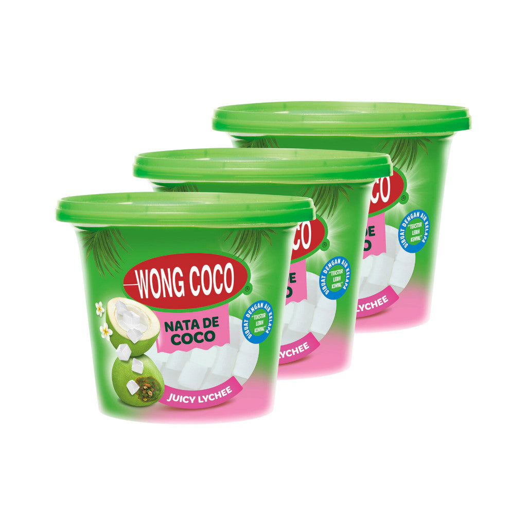 Wong Coco Nata de Coco Cubes Lychee 1kg x 3 pcs