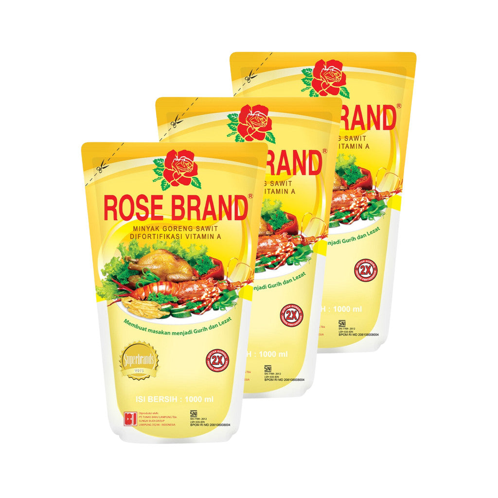 Rose Brand Minyak Goreng Pouch 1L x 3 pcs