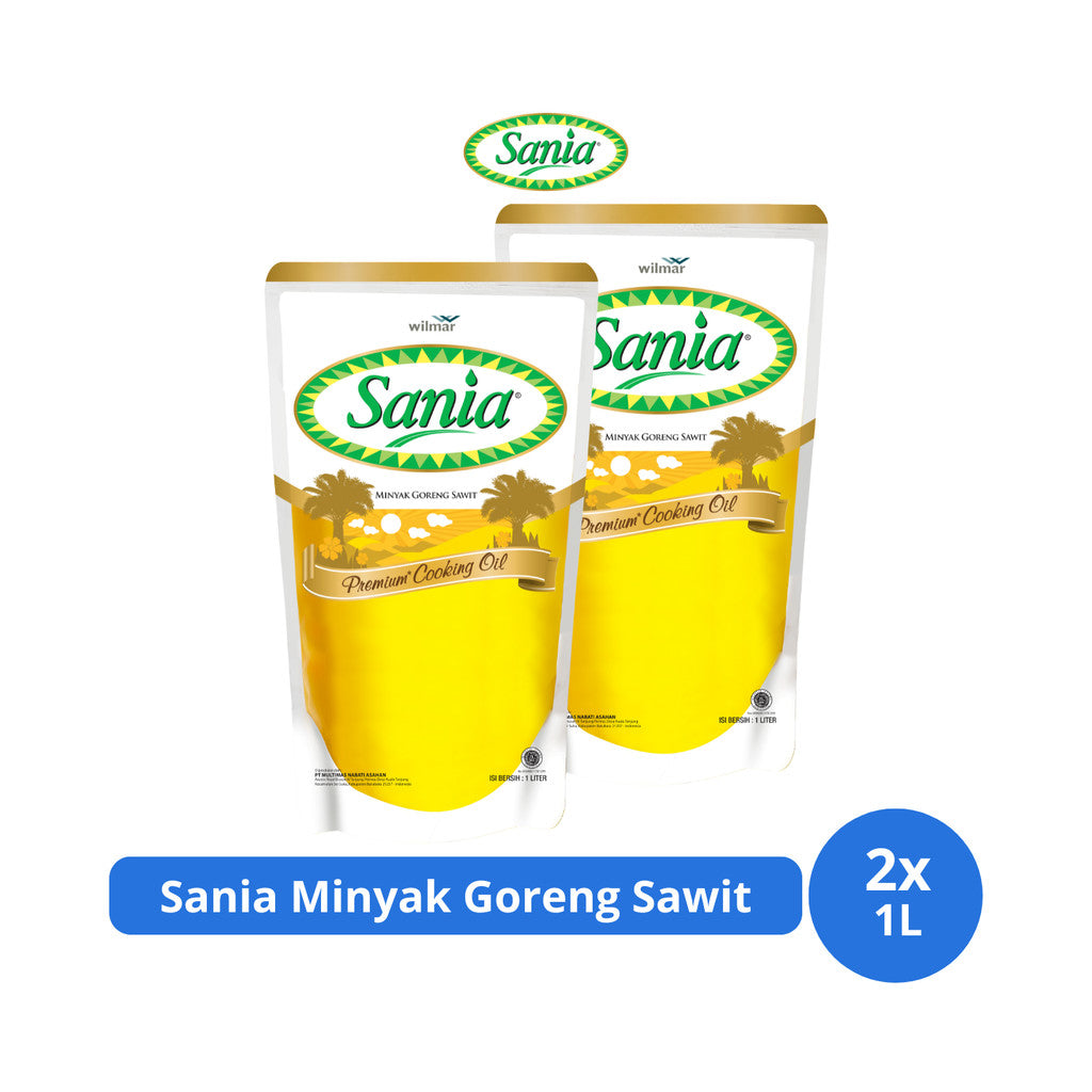 Sania Minyak Goreng Sawit Premium Cooking Oil Pouch 1L x 2 pcs
