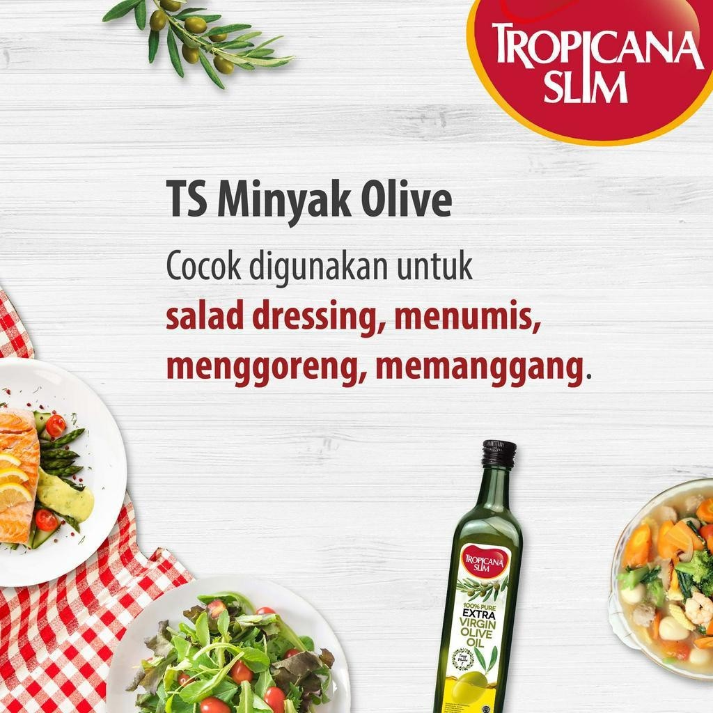 Tropicana Slim Extra Virgin Olive Oil Minyak Zaitun 500ml x 2 pcs