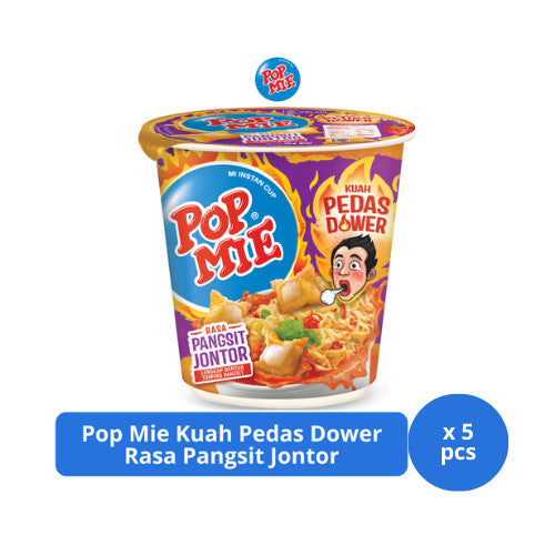 Pop Mie Kuah Pedas Dower Rasa Pangsit Jontor 75gr x 5 pcs