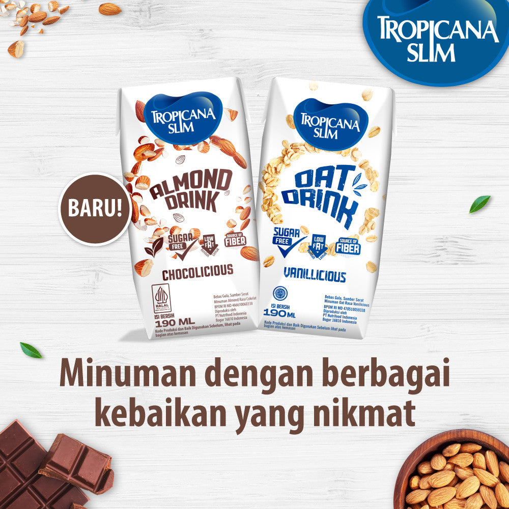 Tropicana Slim Almond Drink Chocolicious Ready to Drink 190 ml x 5 pcs