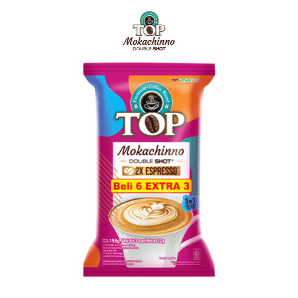 Top Coffee Kopi Mokachinno Double Shot Instan Pack 22 gr isi 6 + 3 pcs (3 pack)