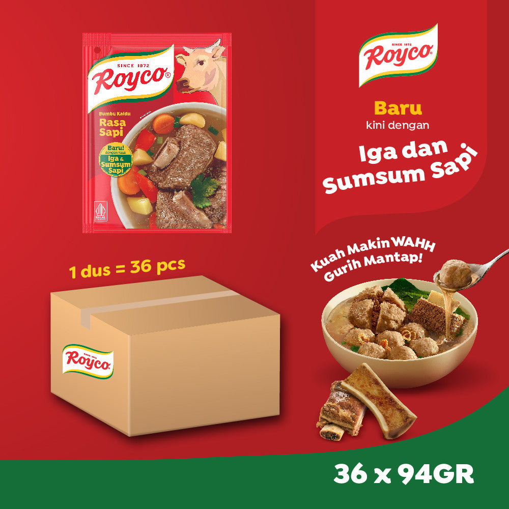Royco Penyedap Bumbu Kaldu Sapi 94G x36