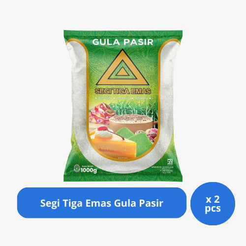 Segi Tiga Emas Gula Pasir 1 Kg x 2 pcs