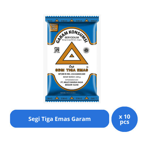 Segi Tiga Emas Garam 250 Gram x 10 pcs