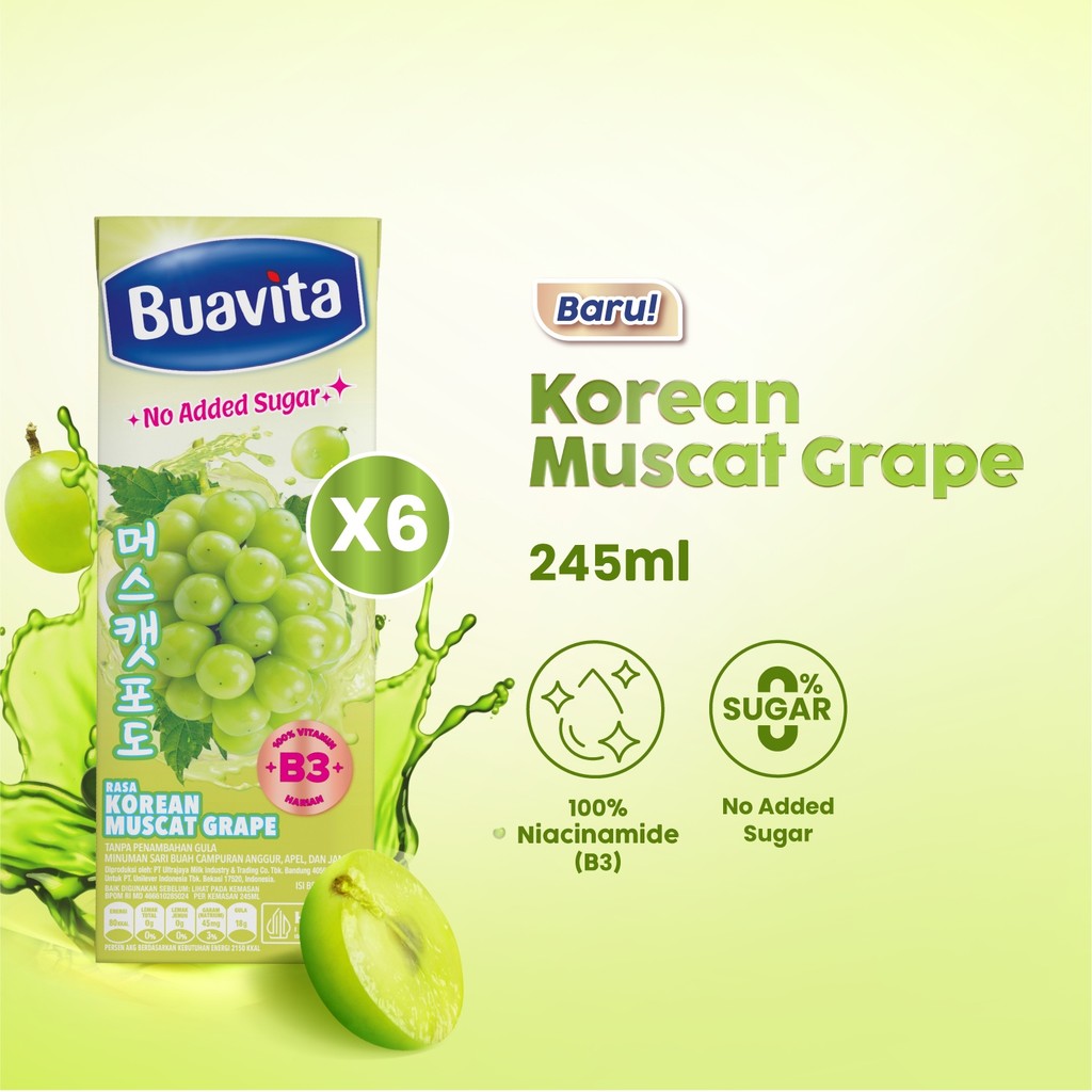 BUAVITA KOREAN MUSCAT GRAPE 245ML x6
