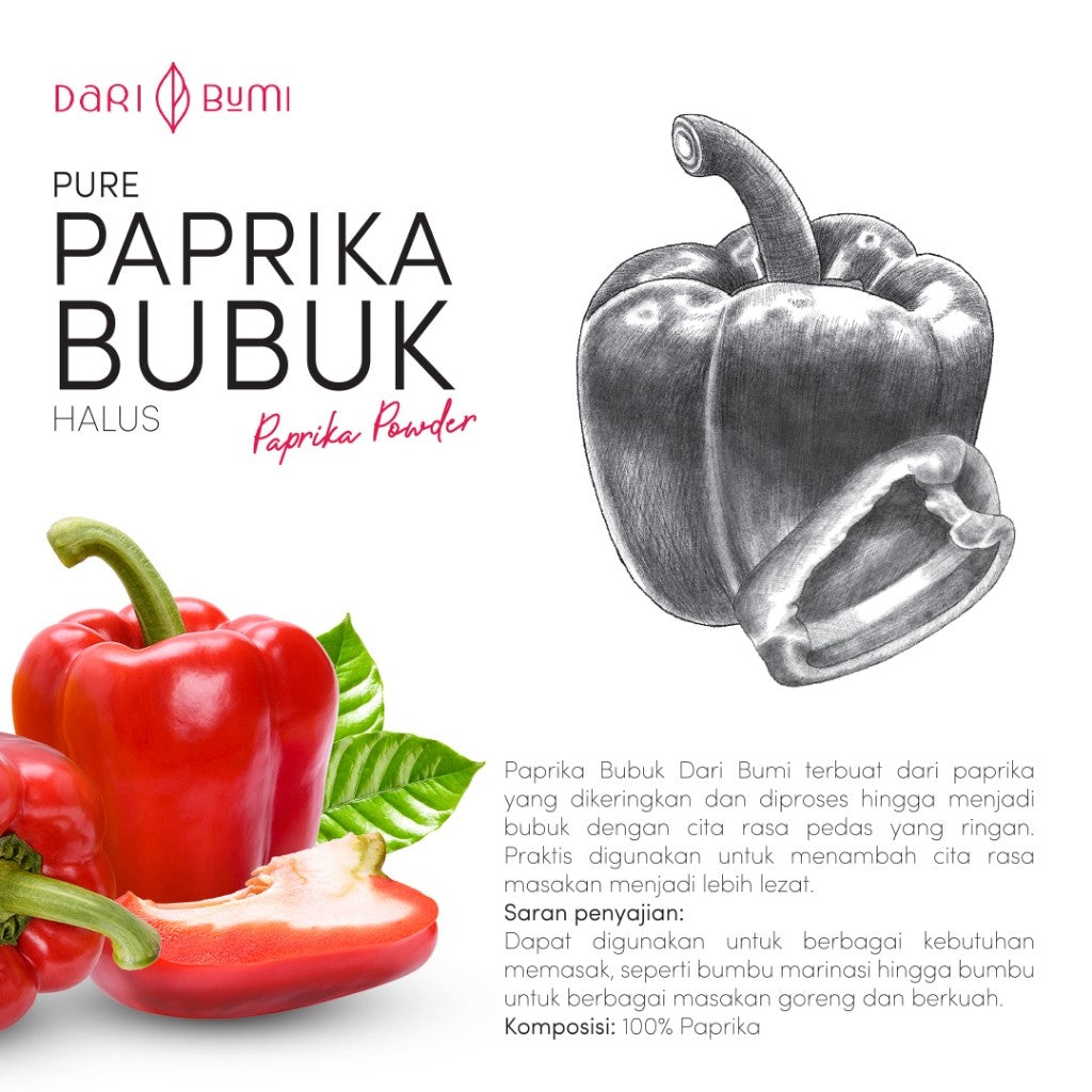 Bumbu Paprika Bubuk 50 g Dari Bumi x 3 pcs