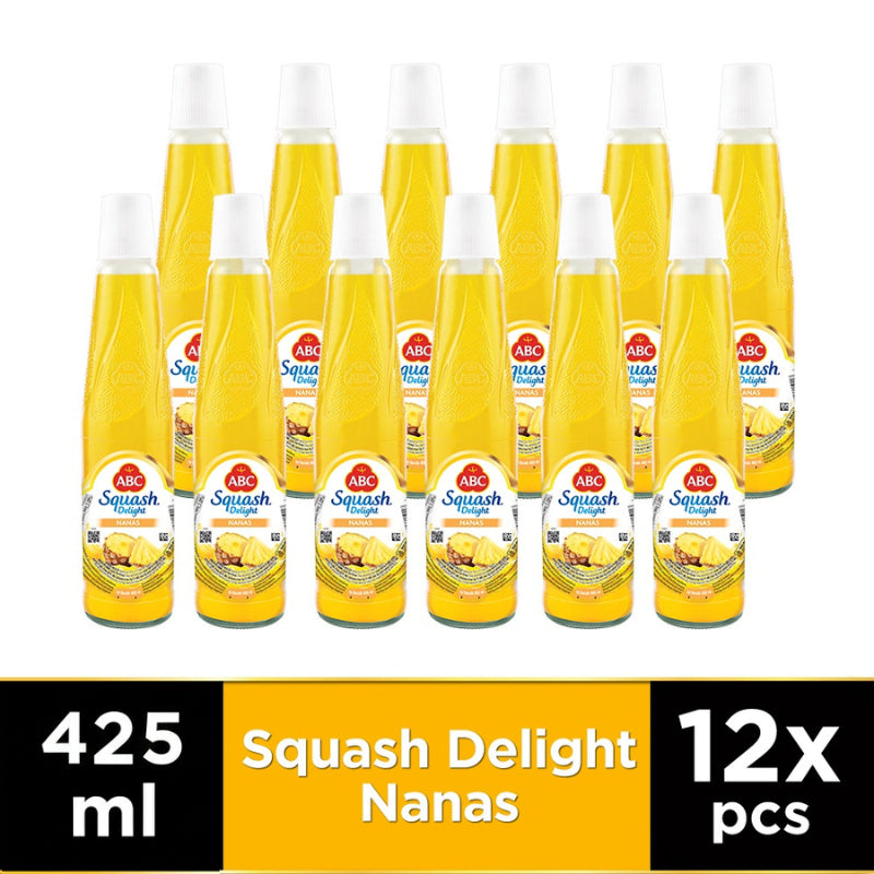 ABC Sirup Squash Delight Nanas 425ml - Multi Pack 12 pcs