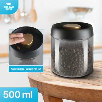 One Two Cups Toples Kaca Penyimpanan Biji Kopi Vacuum Sealed Lid 1.2L - SE41