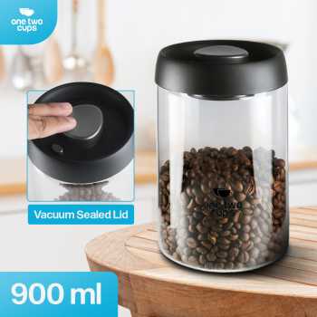 One Two Cups Toples Kaca Penyimpanan Biji Kopi Vacuum Sealed Lid 1.2L - SE41