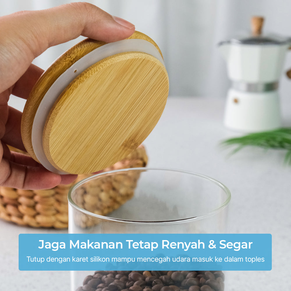 One Two Cups Toples Kaca Penyimpanan Makanan Kedap Udara Glass Jar 750ml - GH1270