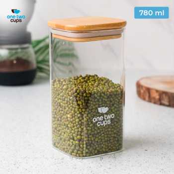 One Two Cups Toples Kaca Penyimpanan Makanan Kedap Udara Storage Jar 300ml - HC1019