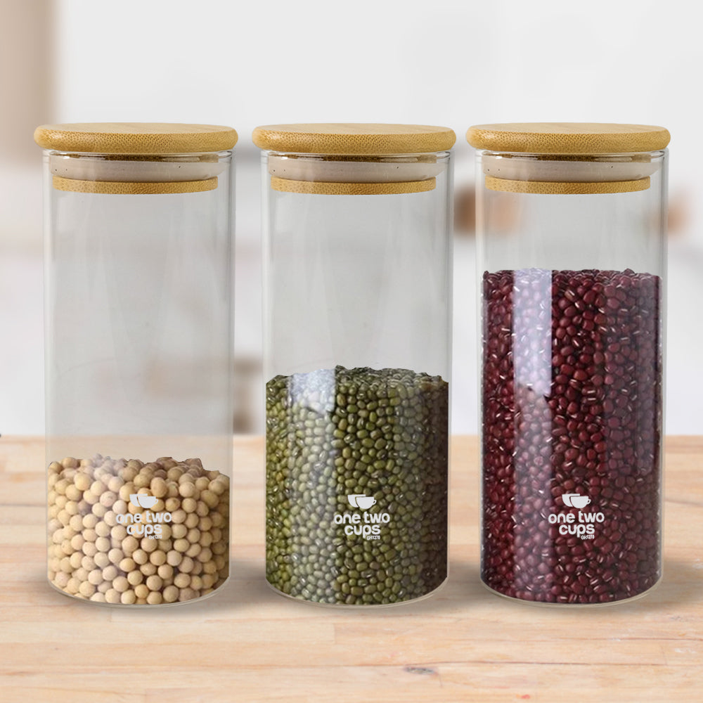 One Two Cups Toples Kaca Penyimpanan Makanan Kedap Udara Glass Jar 410ml - GH1270