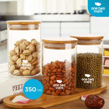 One Two Cups Toples Kaca Penyimpanan Makanan Kedap Udara Storage Jar 500ml - GH1270