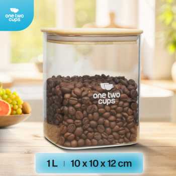 One Two Cups Toples Kaca Penyimpanan Makanan Kedap Udara Storage Jar 2.4L - HC1019