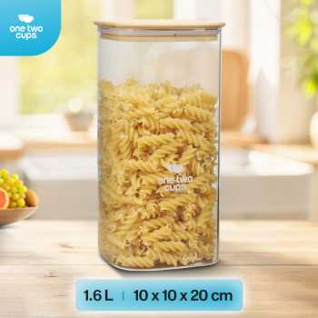 One Two Cups Toples Kaca Penyimpanan Makanan Kedap Udara Storage Jar 300ml - HC1019