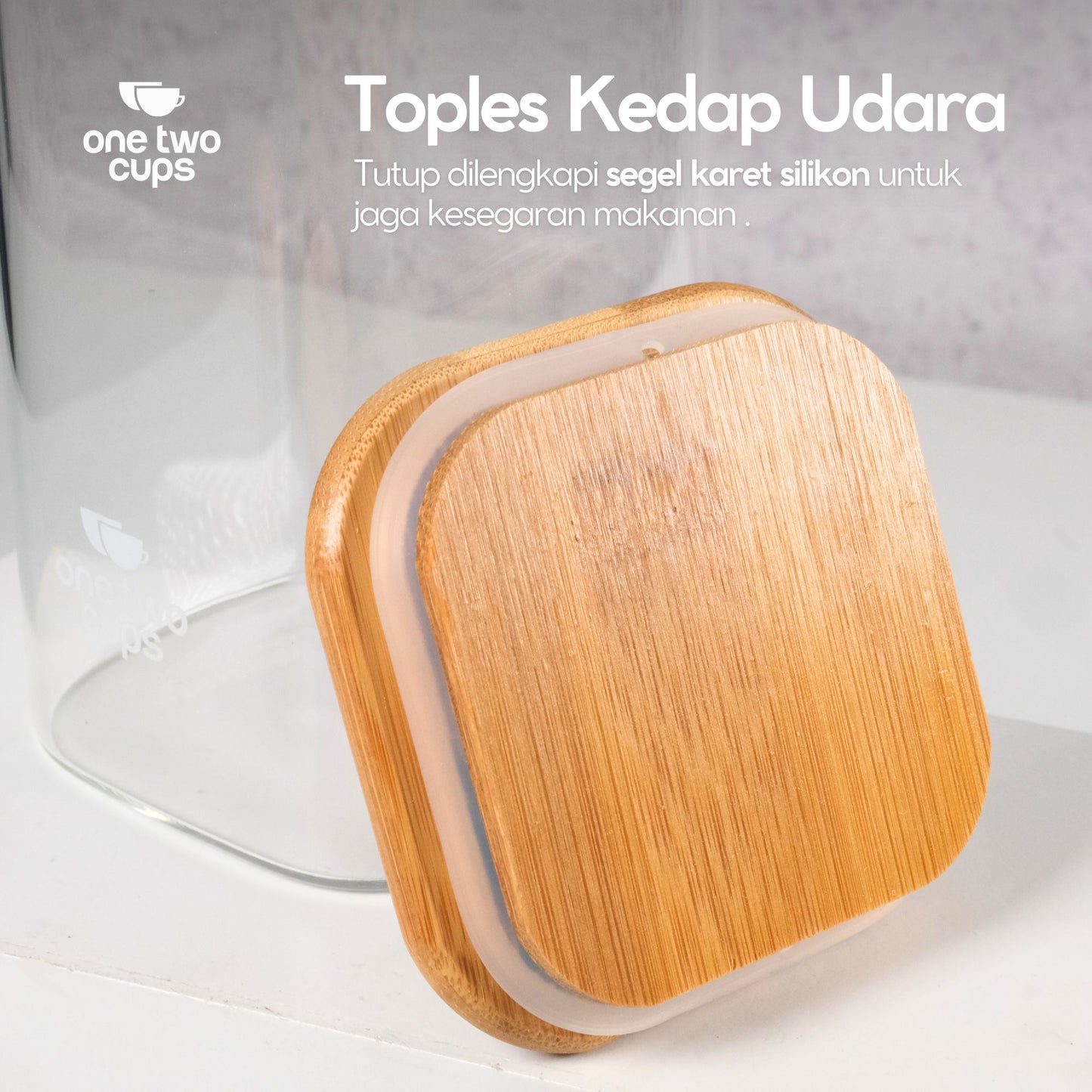 One Two Cups Toples Kaca Penyimpanan Makanan Kedap Udara Storage Jar 630ml - HC1019
