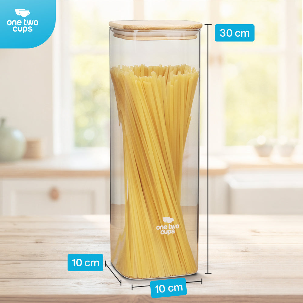 One Two Cups Toples Kaca Penyimpanan Makanan Kedap Udara Storage Jar 2.4L - HC1019