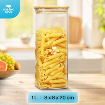 One Two Cups Toples Kaca Penyimpanan Makanan Kedap Udara Storage Jar 2.4L - HC1019