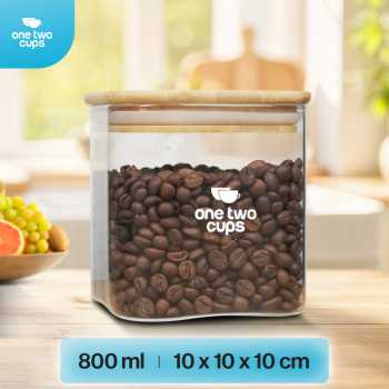 One Two Cups Toples Kaca Penyimpanan Makanan Kedap Udara Storage Jar 450ml - HC1019