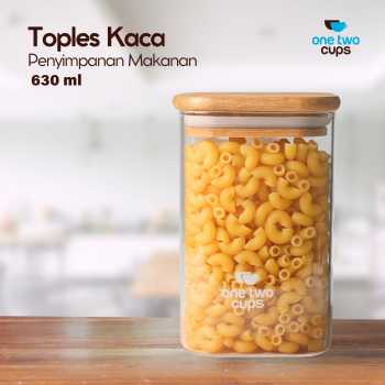 One Two Cups Toples Kaca Penyimpanan Makanan Kedap Udara Storage Jar 500ml - HC1019