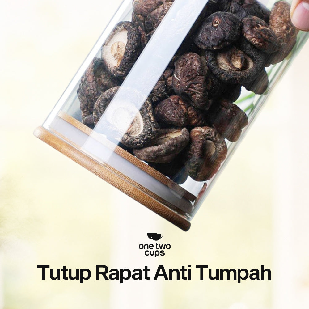 One Two Cups Toples Kaca Penyimpanan Makanan Kedap Udara Storage Jar 2.4L - HC1019