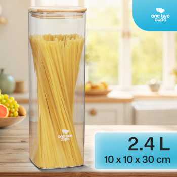 One Two Cups Toples Kaca Penyimpanan Makanan Kedap Udara Storage Jar 450ml - HC1019