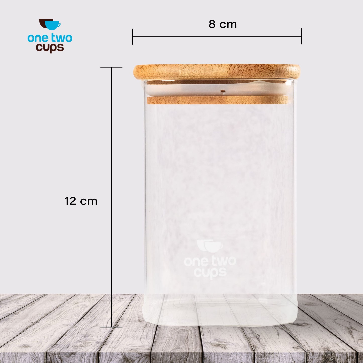 One Two Cups Toples Kaca Penyimpanan Makanan Kedap Udara Storage Jar 630ml - HC1019