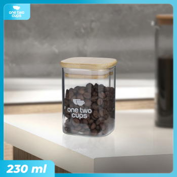 One Two Cups Toples Kaca Penyimpanan Makanan Kedap Udara Storage Jar 400ml - HC1019