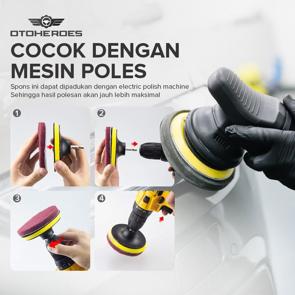 OTOHEROES Poles Mobil Sponge Polishing Set Car Buffing Pad 5Inch 10PCS - CSL2018