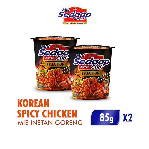 Sedaap Mi Instan Cup Korean Spicy Chicken 81gr x 2