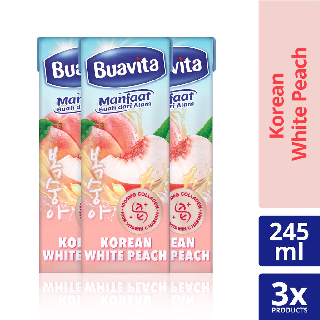 Buavita Korean White Peach 245ml Triplepack