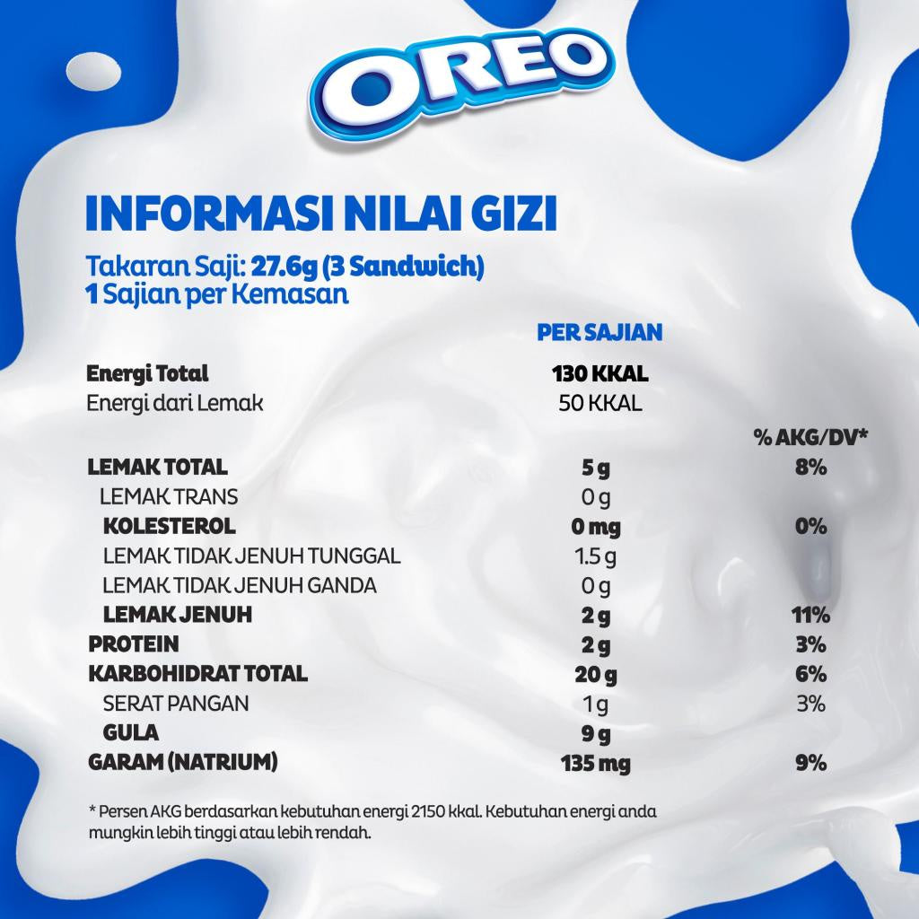 Oreo Biskuit krim Strawberry 27.6g x12 cemilan favorit keluarga