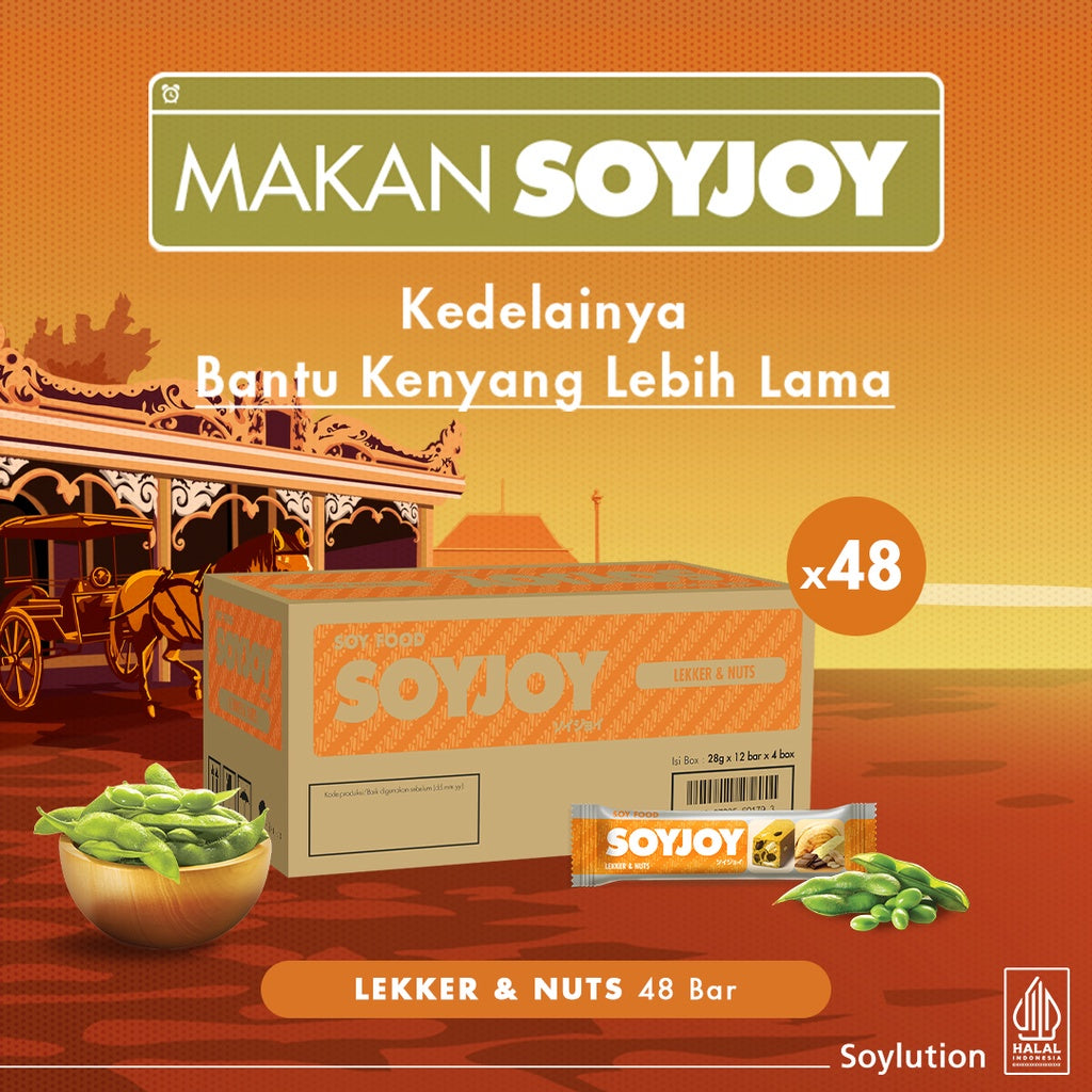 SOYJOY Snack Bar Kedelai Lekker & Nuts isi 48 Bar