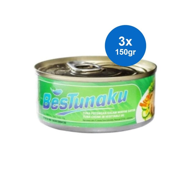 Bestunaku Tuna Potongan Dalam Minyak Sayur 3 x 150 gr