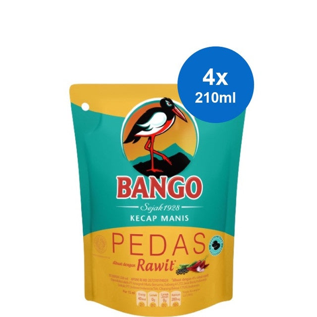 Bango Kecap Manis Pedas 210ml x 4