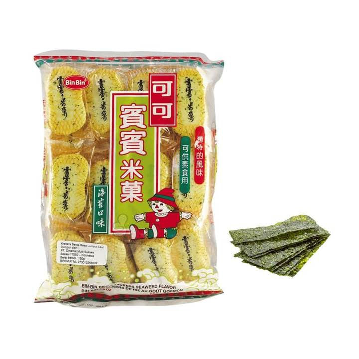 Bin Bin Biskuit Rice Crackers Rasa Seaweed 2 x 150 gr