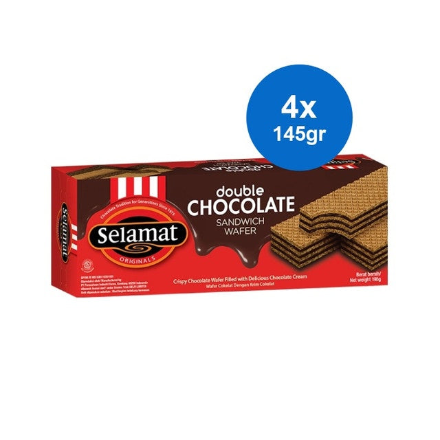 Selamat Wafer Double Chocolate 145 g x 4