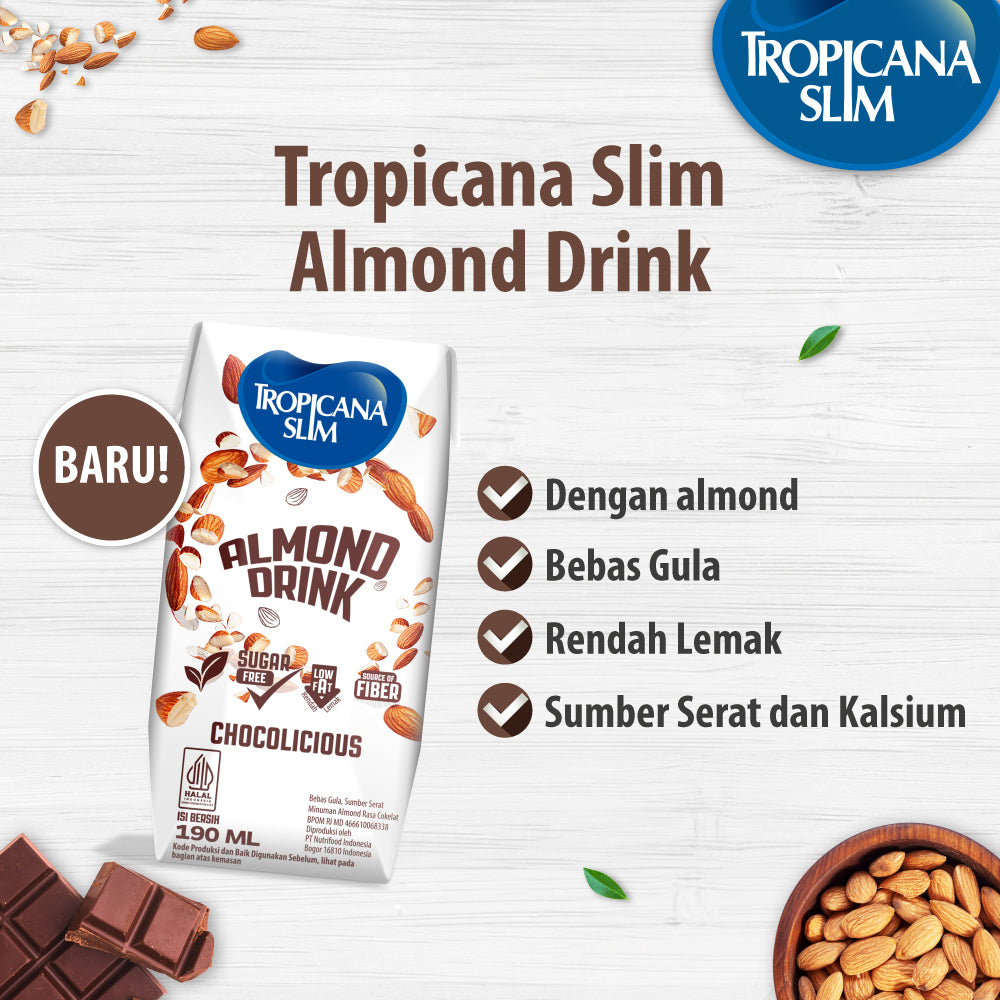 Tropicana Slim Almond Drink Chocolicious Ready to Drink 190 ml
