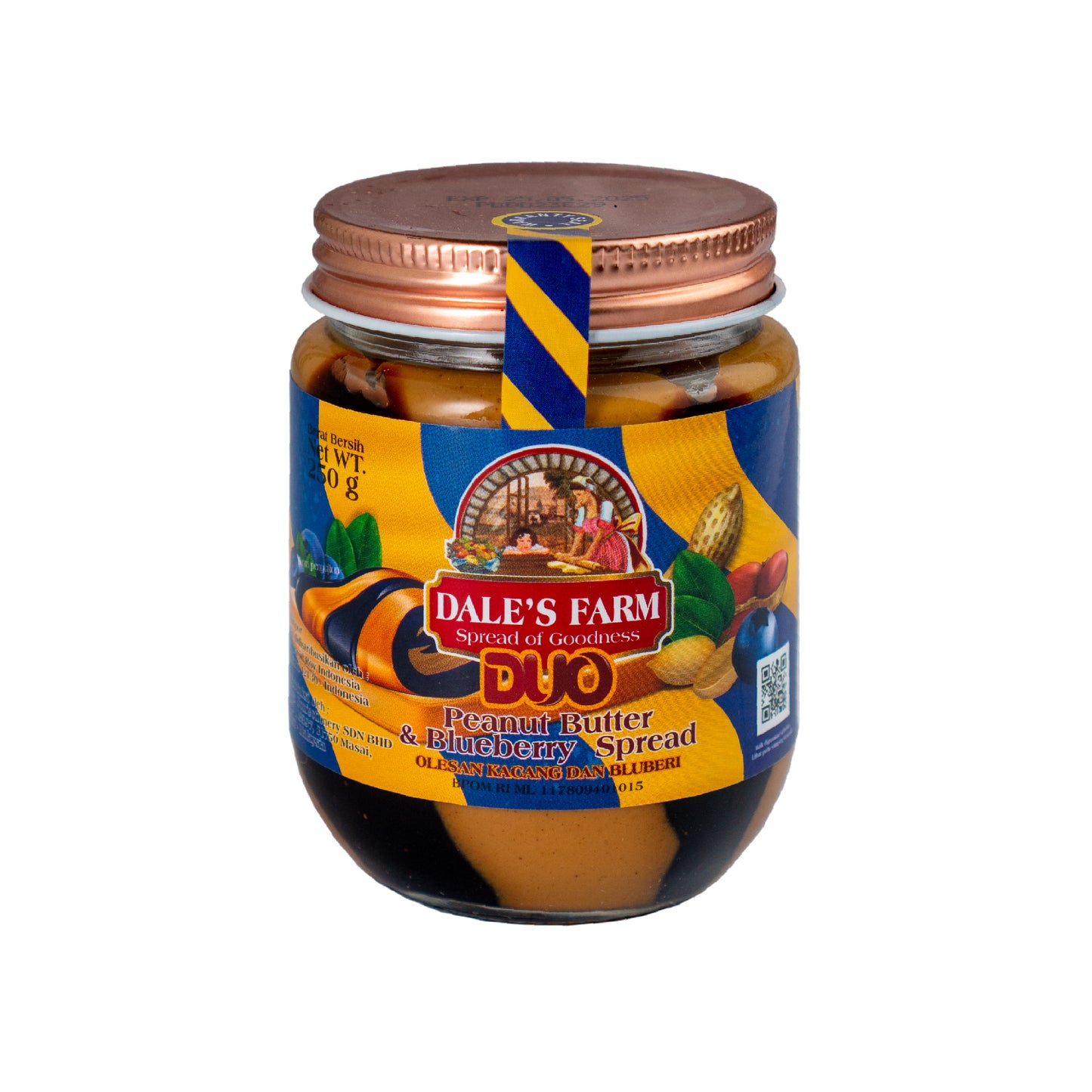 Dale's Farm Duo Peanut Butter & Blueberry 250g